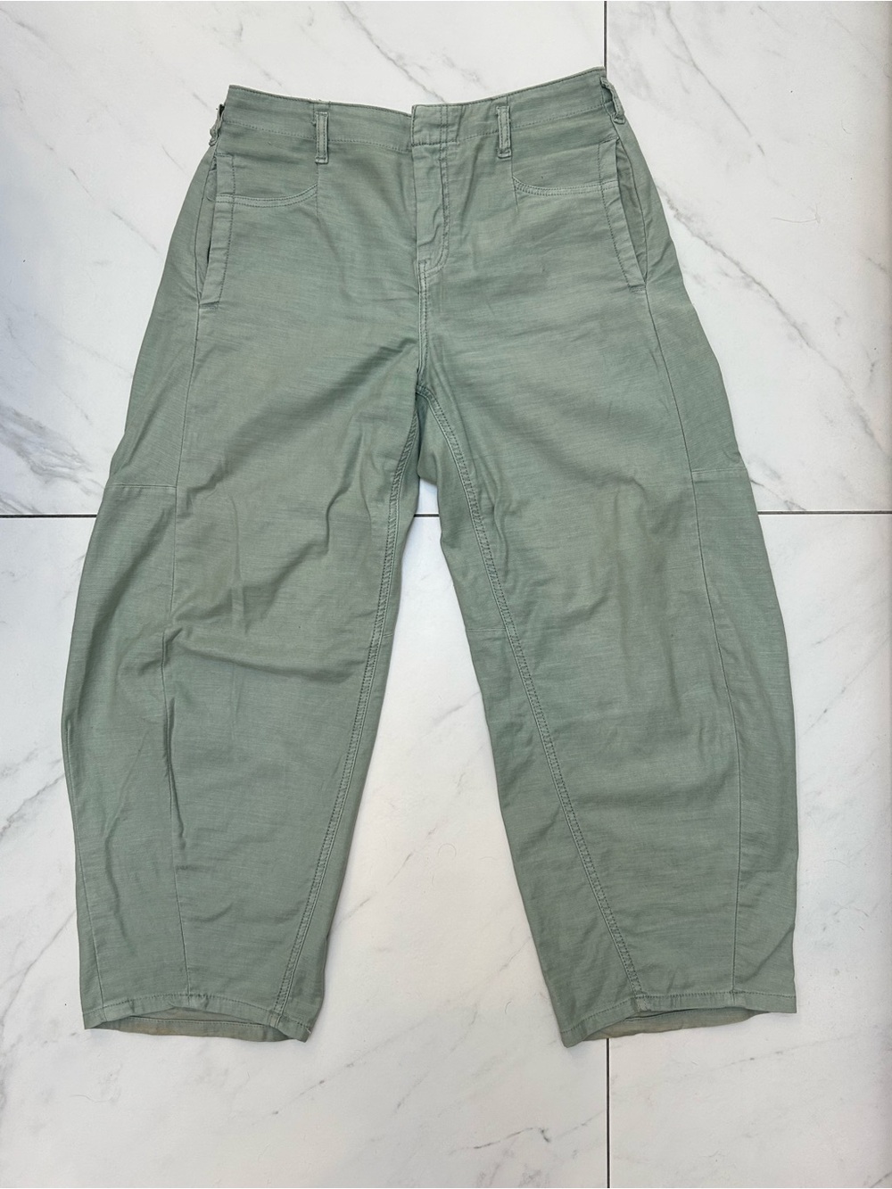 Pilcro Barrel Pants in Seafoam/Sage - size 29P